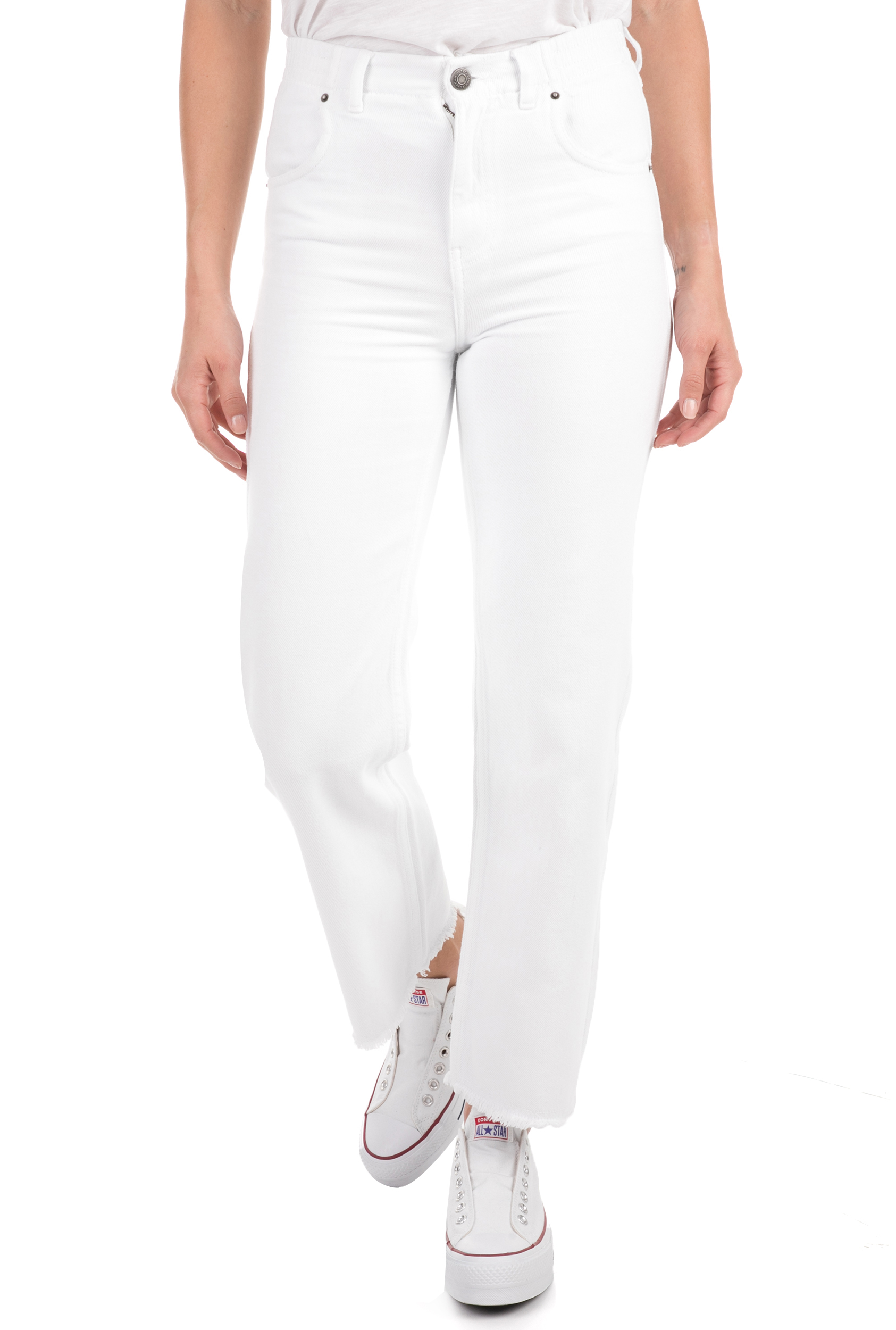 Γυναικεία/Ρούχα/Τζίν/Straight AMERICAN VINTAGE - Γυναικείο jean παντελόνι AMERICAN VINTAGE λευκό