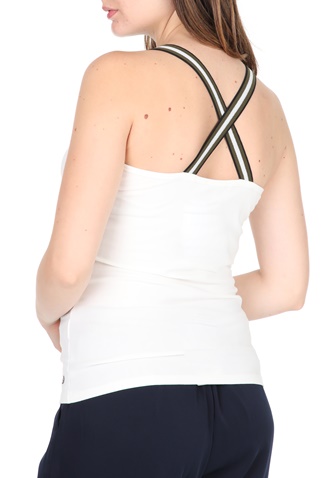 GARCIA JEANS-Γυναικεία αμάνικη μπλούζα GARCIA JEANS λευκή