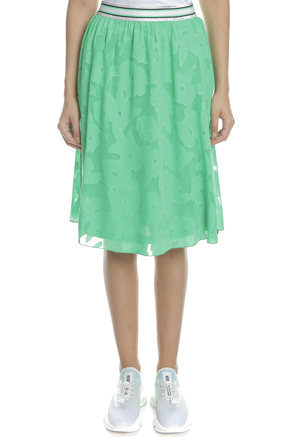 Γυναικεία/Ρούχα/Φούστες/Μέχρι το γόνατο GARCIA JEANS - Γυναικεία midi φούστα GARCIA JEANS πράσινη
