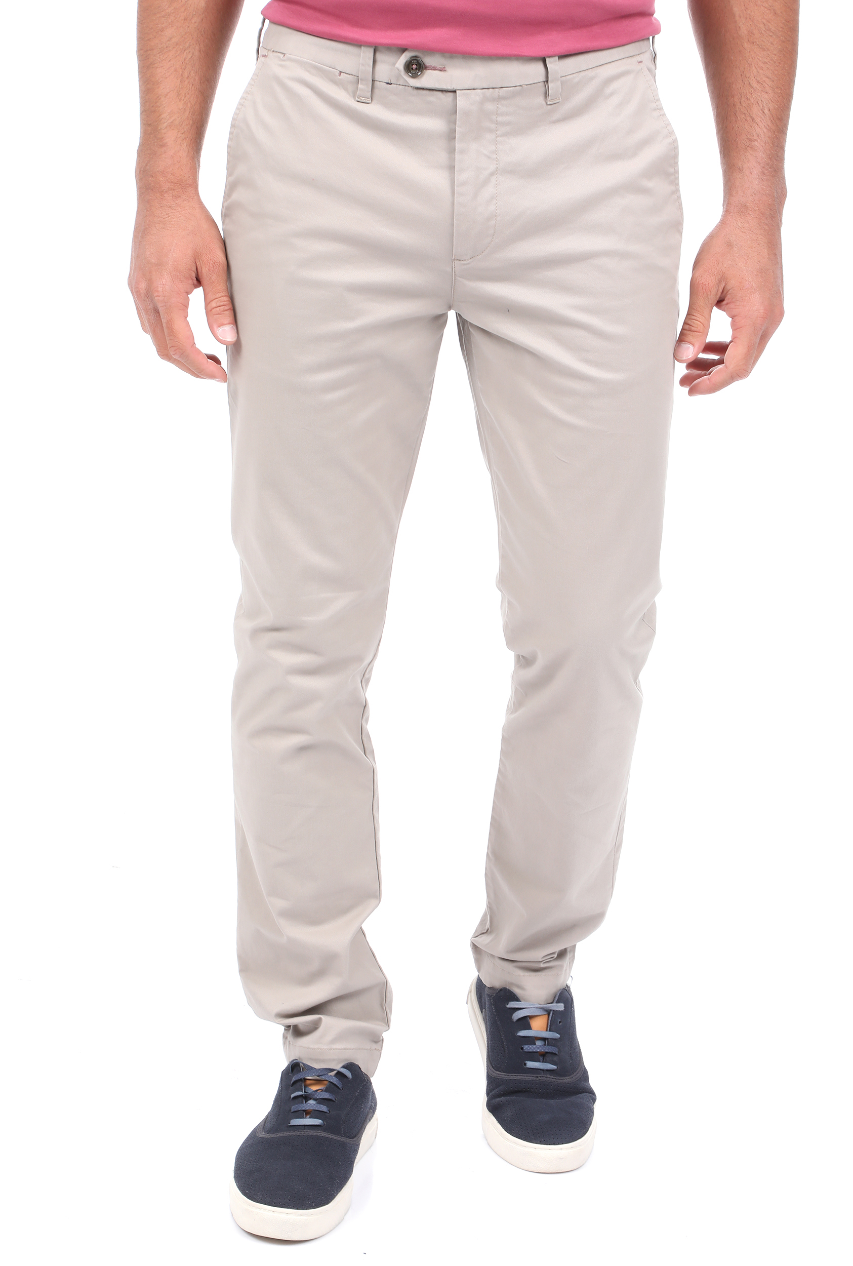 TED BAKER Ανδρικό chino παντελόνι TED BAKER SINCERE SLIM FIT CORE PLAIN γκρι