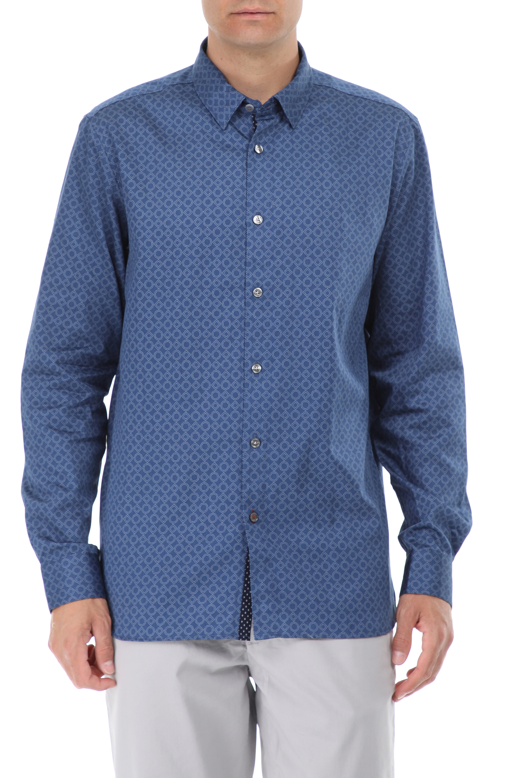 Ανδρικά/Ρούχα/Πουκάμισα/Μακρυμάνικα TED BAKER - Ανδρικό πουκάμισο TED BAKER WHONOS μπλε