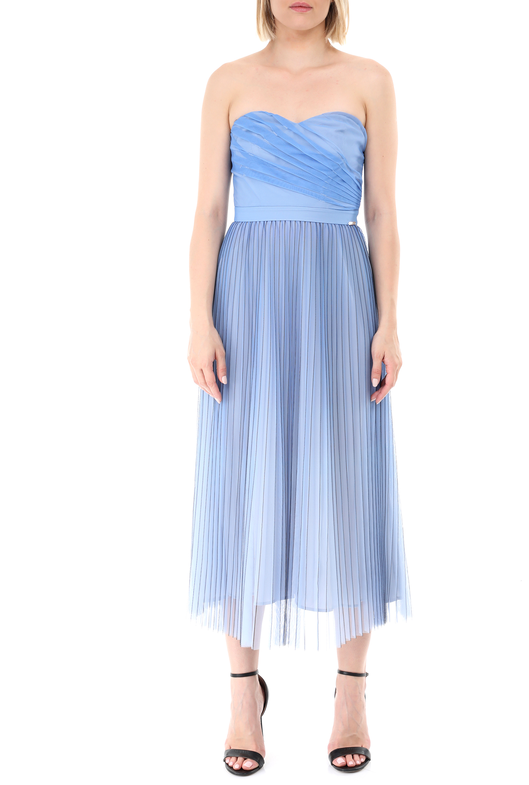 Γυναικεία/Ρούχα/Φορέματα/Μάξι GUESS - Γυναικείο μακρύ φόρεμα GUESS MONICA μπλε