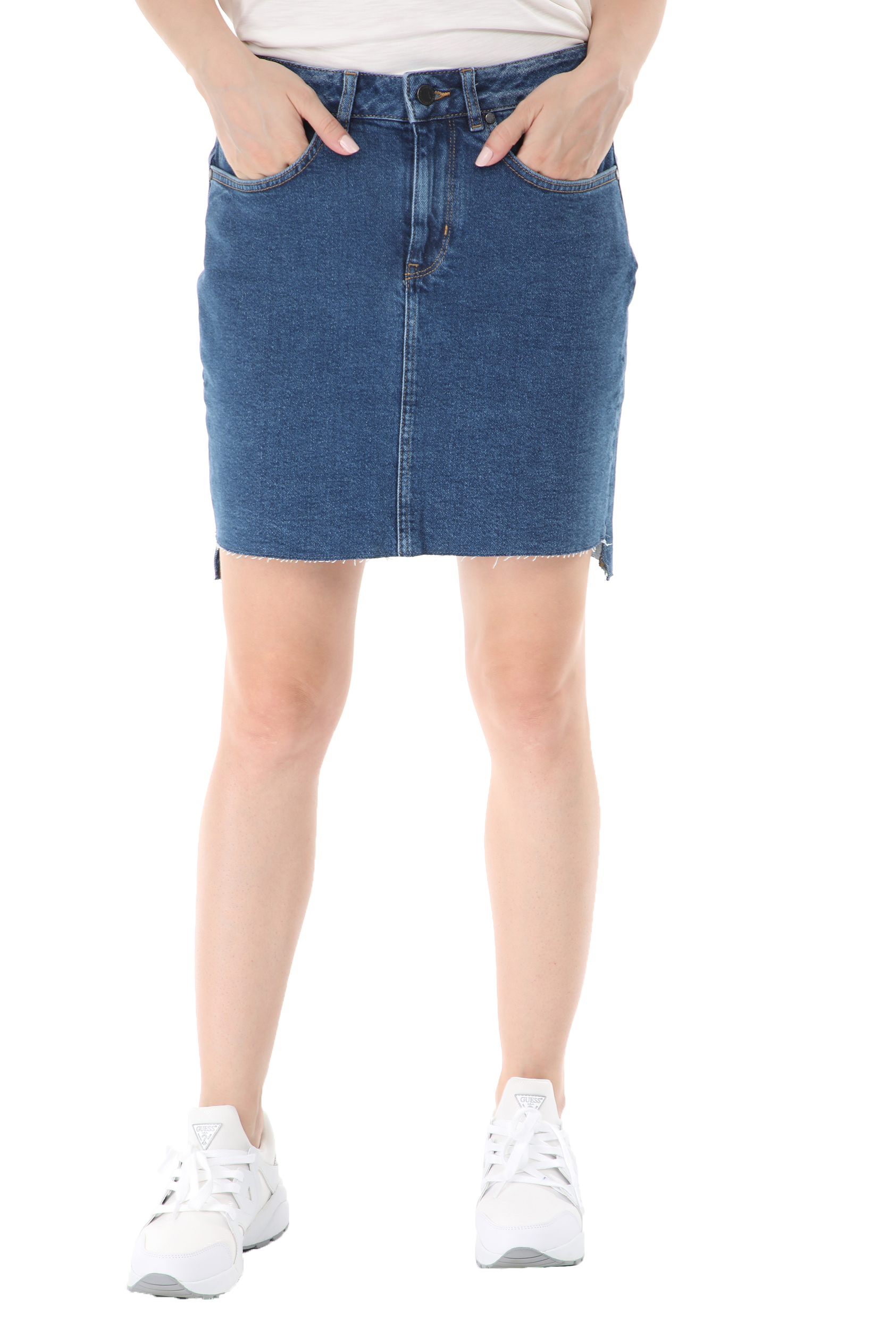 SUPERDRY Γυναικεία jean mini φούστα SUPERDRY D2 μπλε