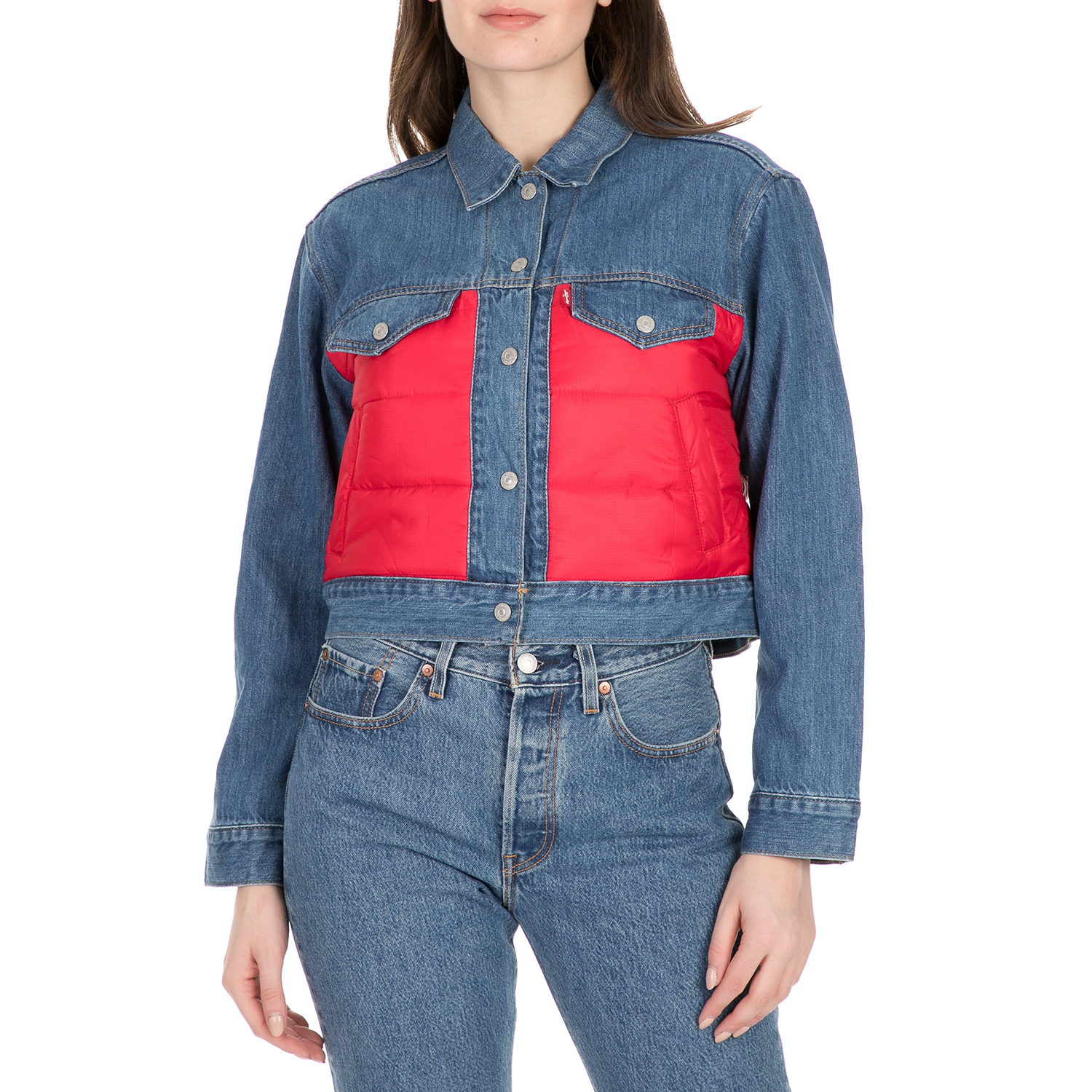 Γυναικεία/Ρούχα/Πανωφόρια/Τζάκετς LEVI'S - Γυναικείο jean jacket LEVI'S μπλε κόκκινο