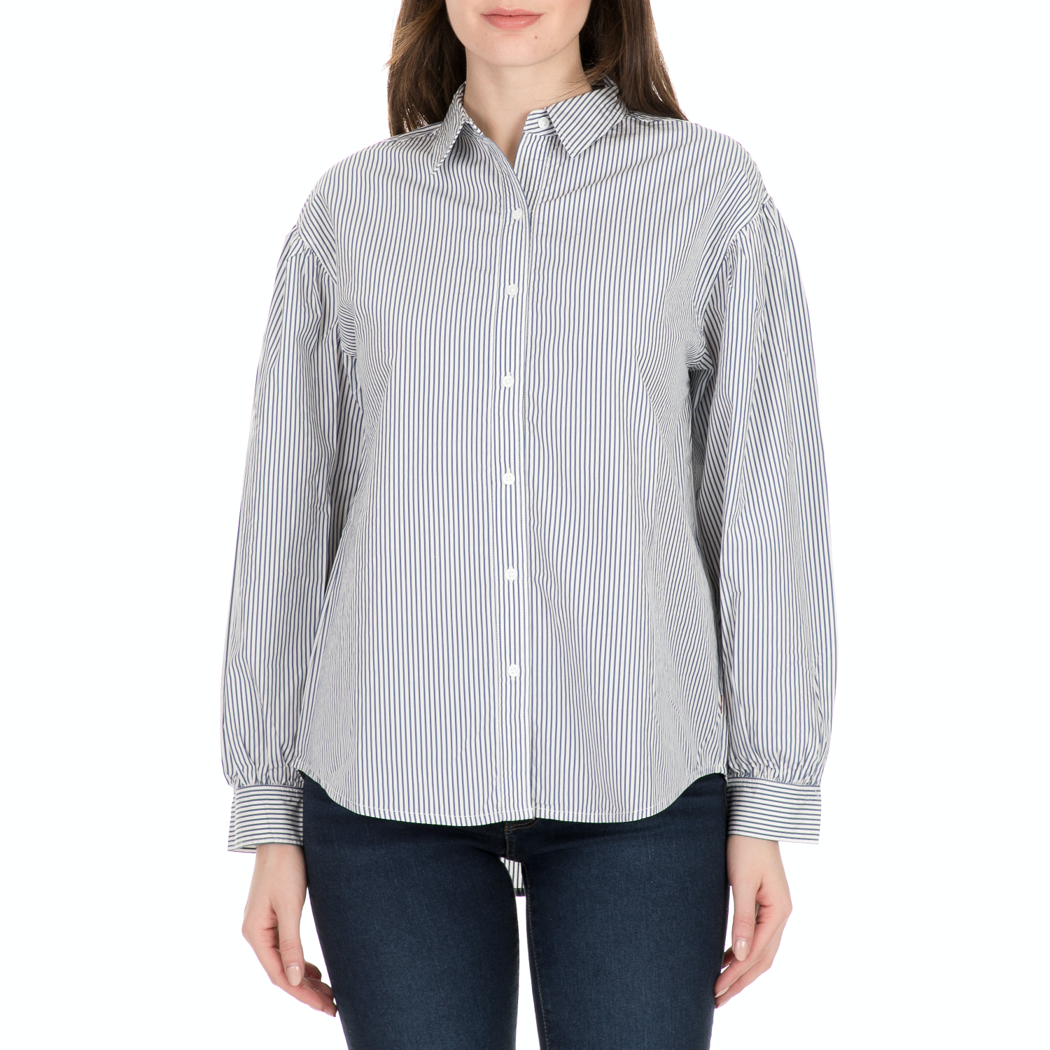 Γυναικεία/Ρούχα/Πουκάμισα/Μακρυμάνικα LEVI'S - Γυναικείο πουκάμισο LEVI'S DIANA μπλε λευκό