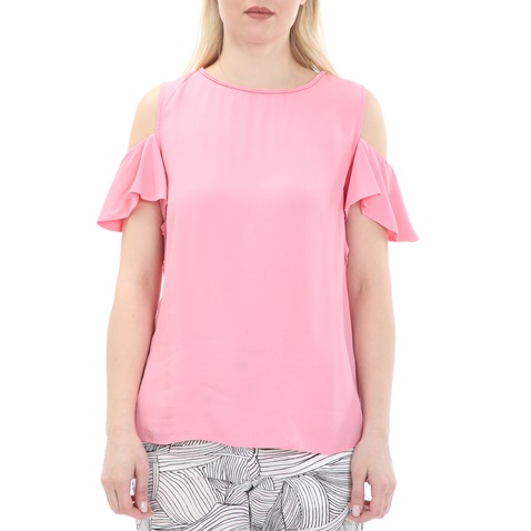 NENETTE-Γυναικεία μπλούζα NENETTE FABIOLA BLUSA SPALLE SCOPERTE CDC VISC ροζ