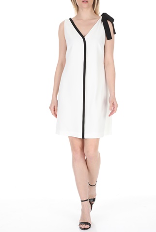 NENETTE-Γυναικείο mini φόρεμα NENETTE ANTONIO λευκό μαύρο