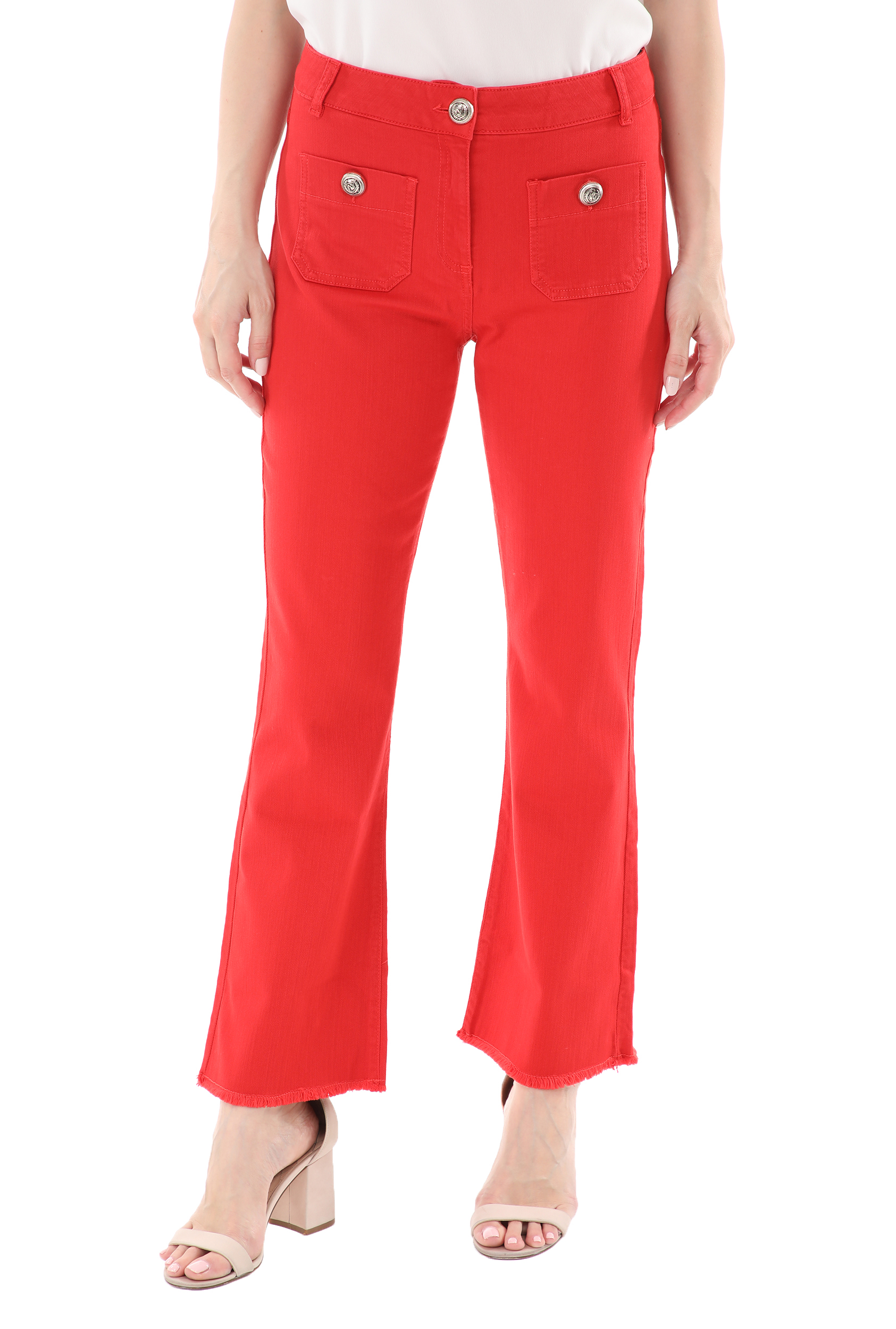 Γυναικεία/Ρούχα/Παντελόνια/Καμπάνες NENETTE - Γυναικείο παντελόνι NENETTE J-SOLE PANT TROMBETTA TINTO CAPO κόκκινο