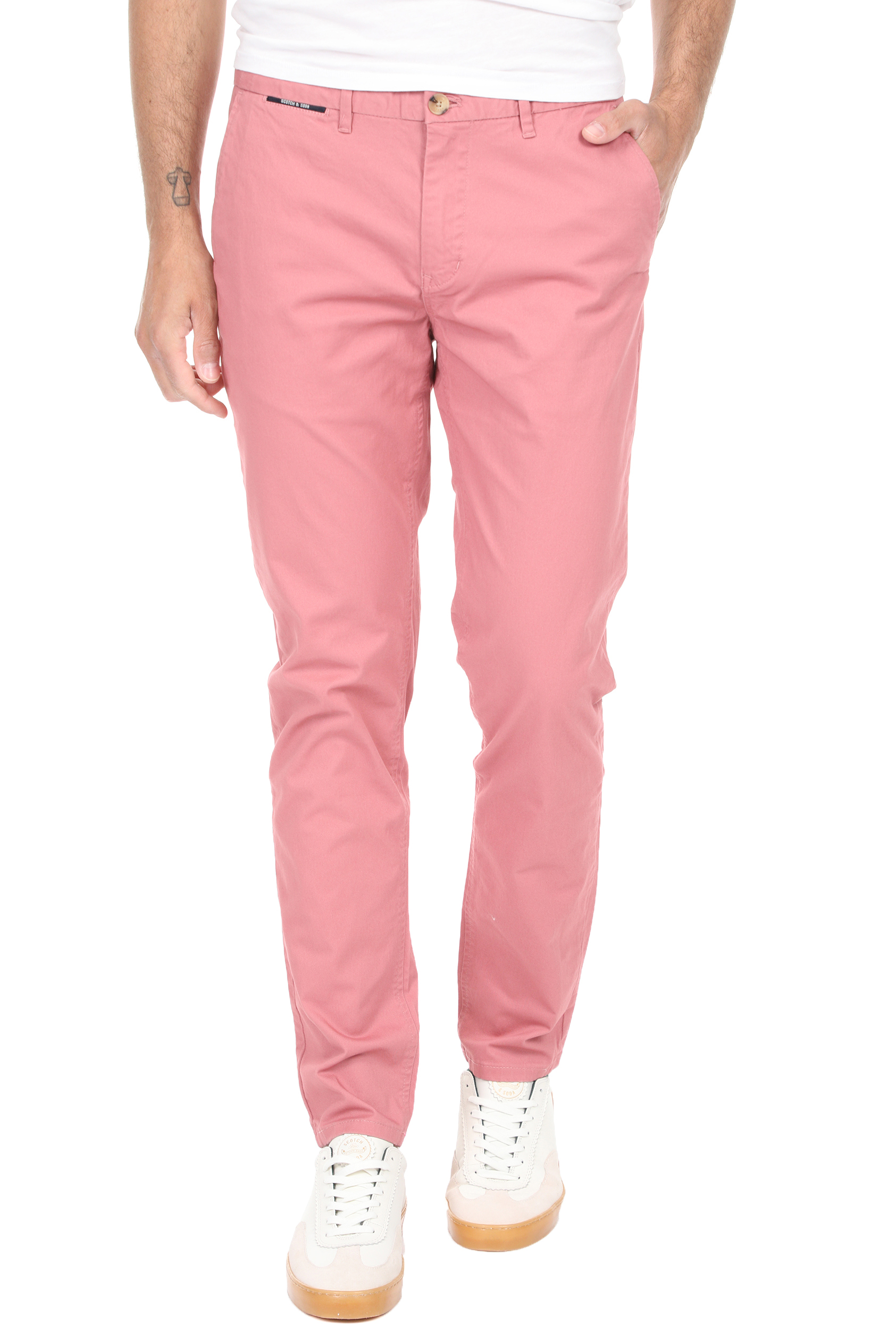 Ανδρικά/Ρούχα/Παντελόνια/Chinos SCOTCH & SODA - Ανδρικό chino παντελόνι SCOTCH & SODA MOTT ροζ