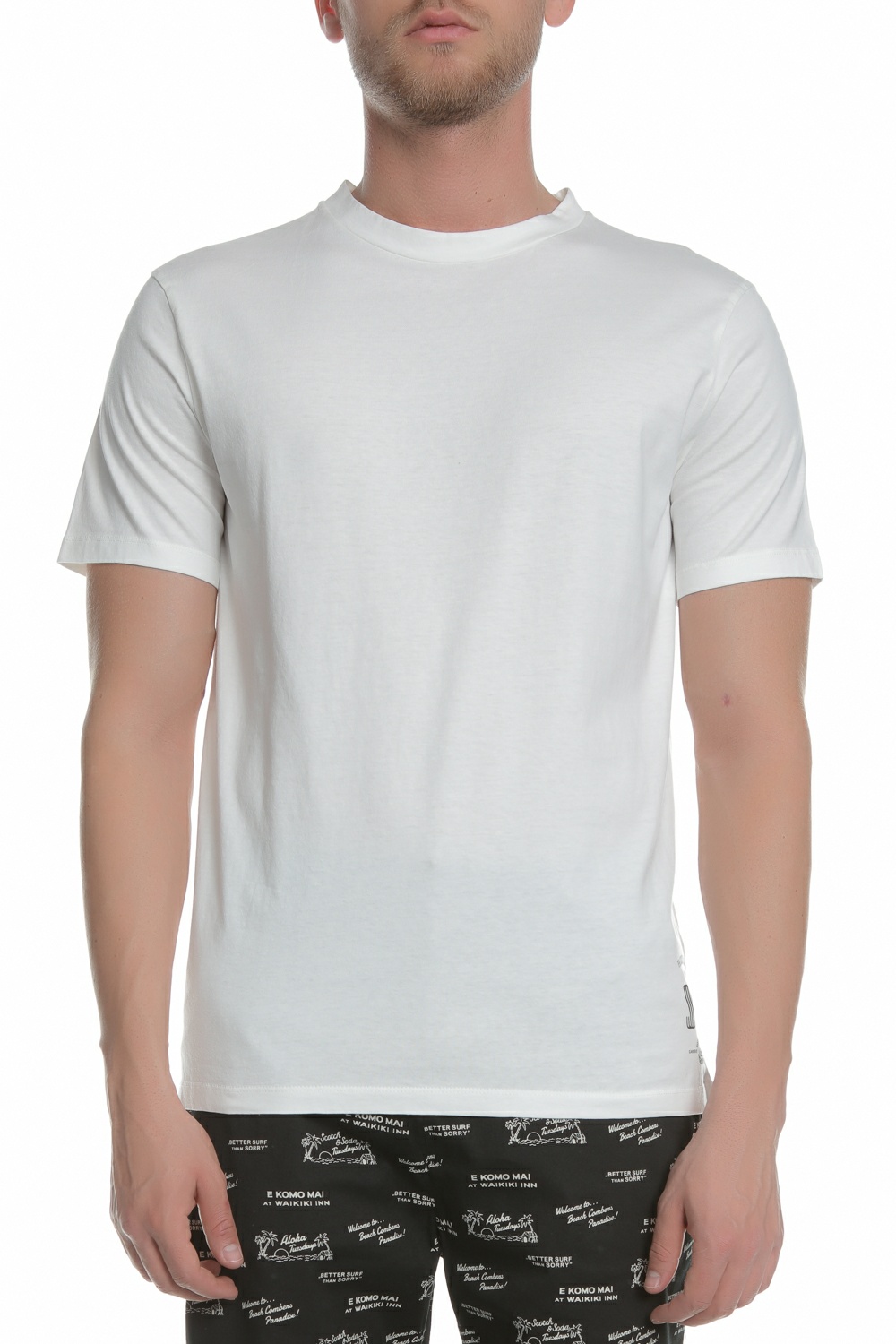 Ανδρικά/Ρούχα/Μπλούζες/Κοντομάνικες SCOTCH & SODA - Ανδρική κοντομάνικη μπλούζα SCOTCH & SODA λευκή