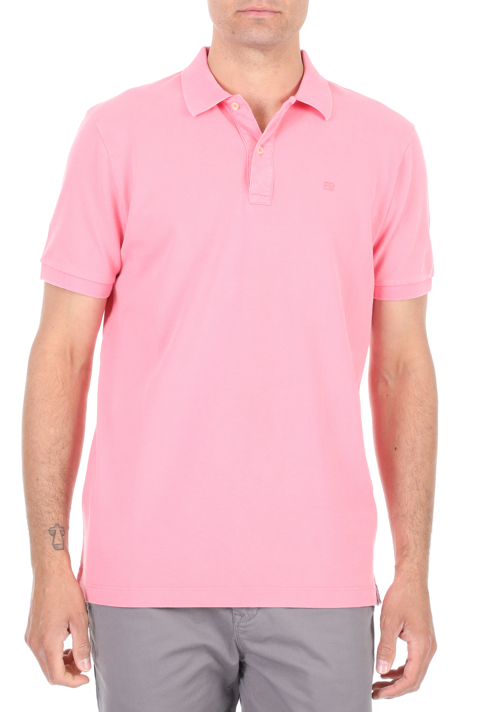 Ανδρικά/Ρούχα/Μπλούζες/Πόλο SCOTCH & SODA - Ανδρική polo μπλούζα SCOTCH & SODA ροζ