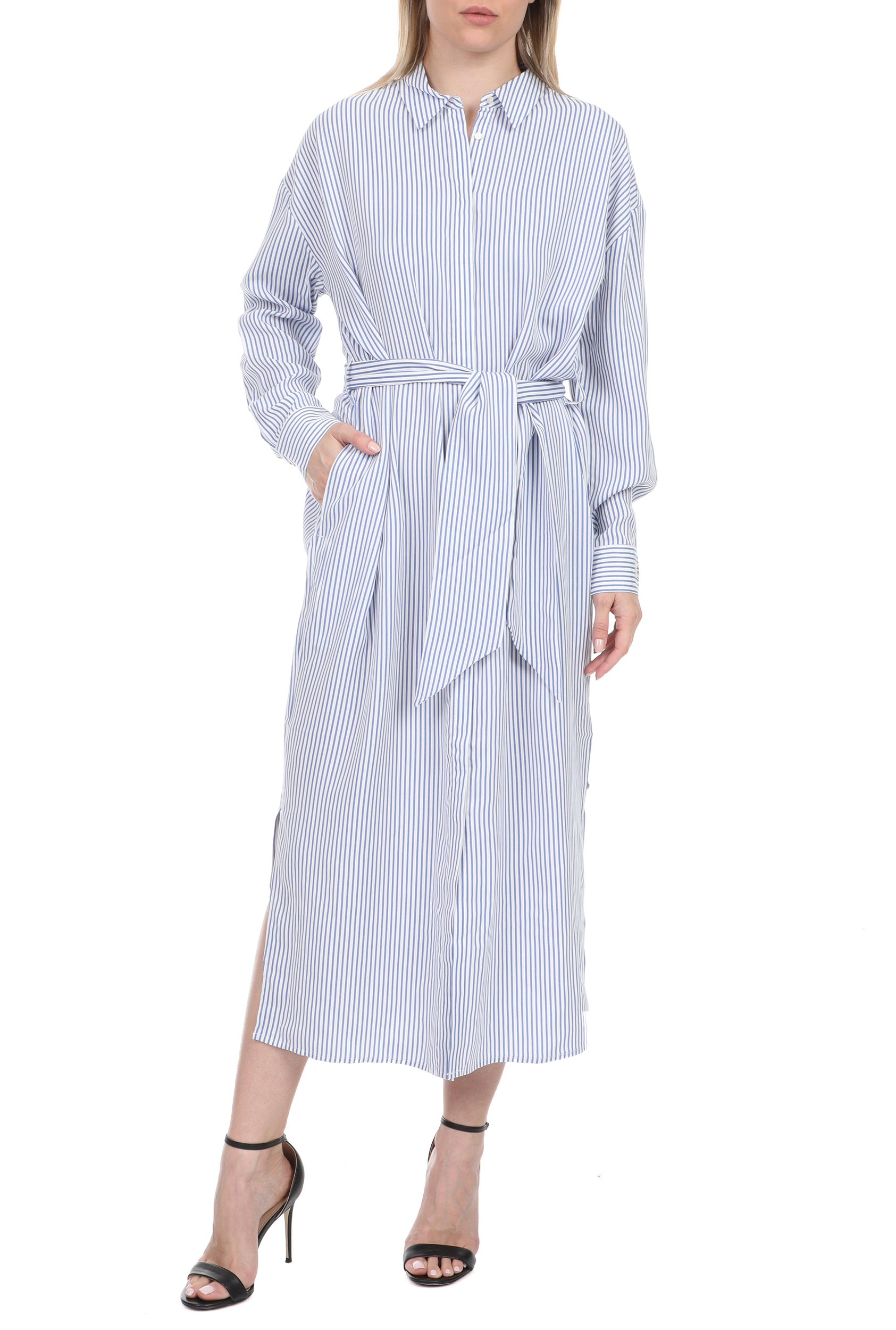 Γυναικεία/Ρούχα/Φορέματα/Μάξι SCOTCH & SODA - Γυναικείο μακρύ φόρεμα SCOTCH & SODA μπλε λευκό