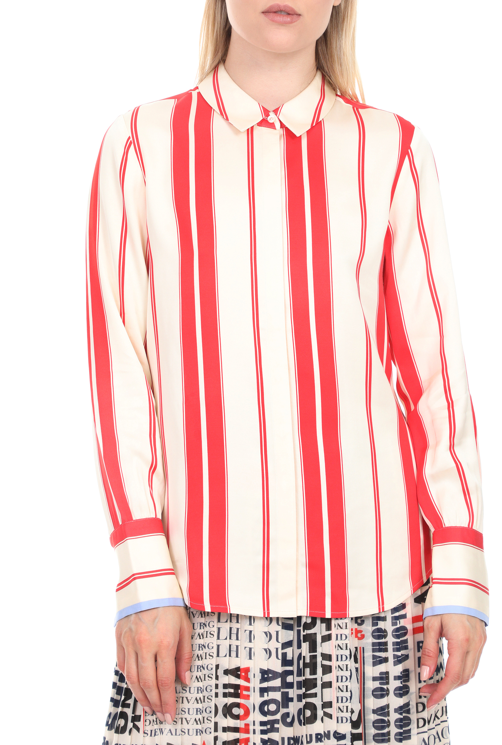 Γυναικεία/Ρούχα/Πουκάμισα/Μακρυμάνικα SCOTCH & SODA - Γυναικείο πουκάμισο SCOTCH & SODA λευκό κόκκινο