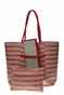 MOLLY BRACKEN-Γυναικεία ψάθινη τσάντα παραλίας MOLLY BRACKEN κόκκινη μπεζ