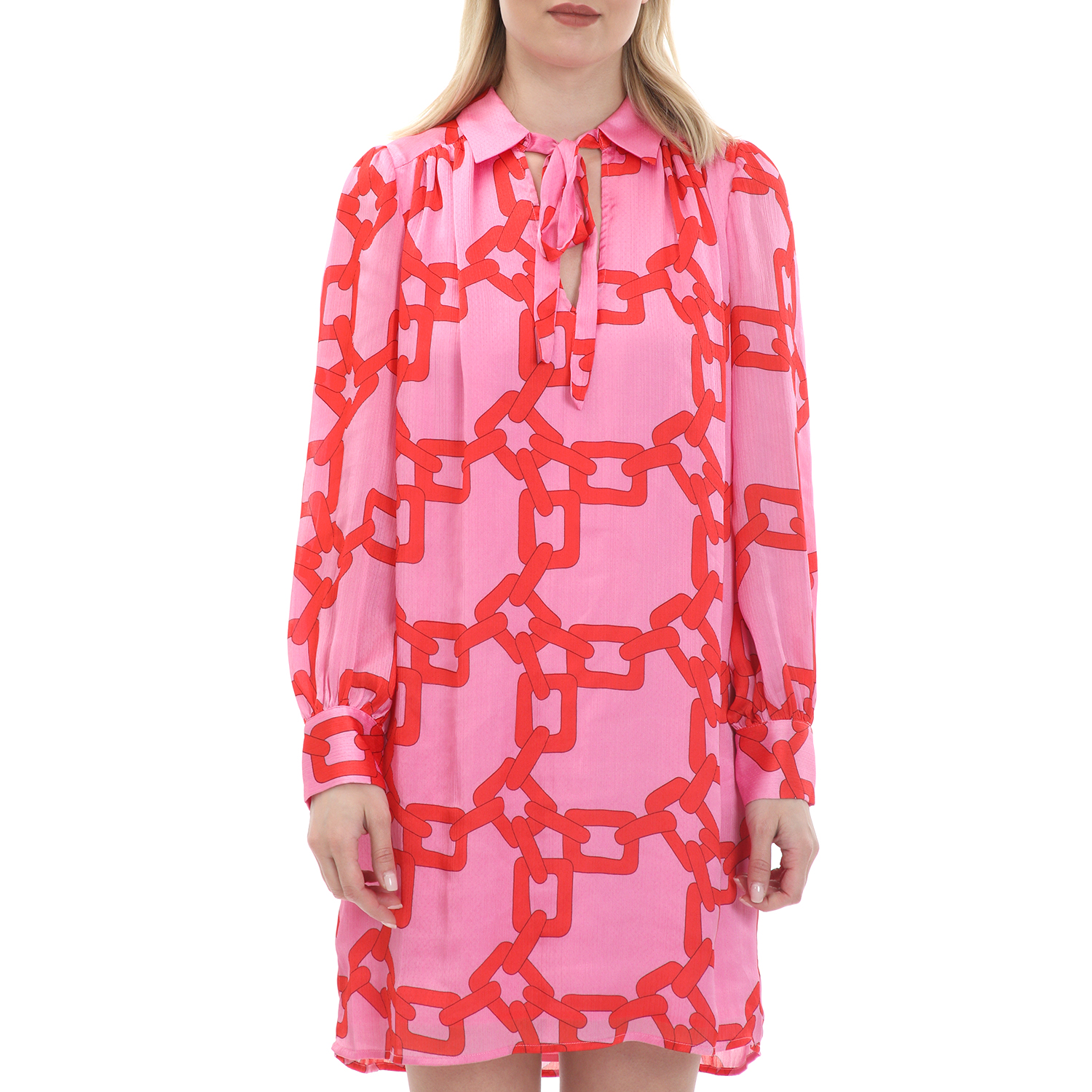 TRAFFIC PEOPLE Γυναικείο mini φόρεμα TRAFFIC PEOPLE Chain Gang/Maisie ροζ κόκκινο