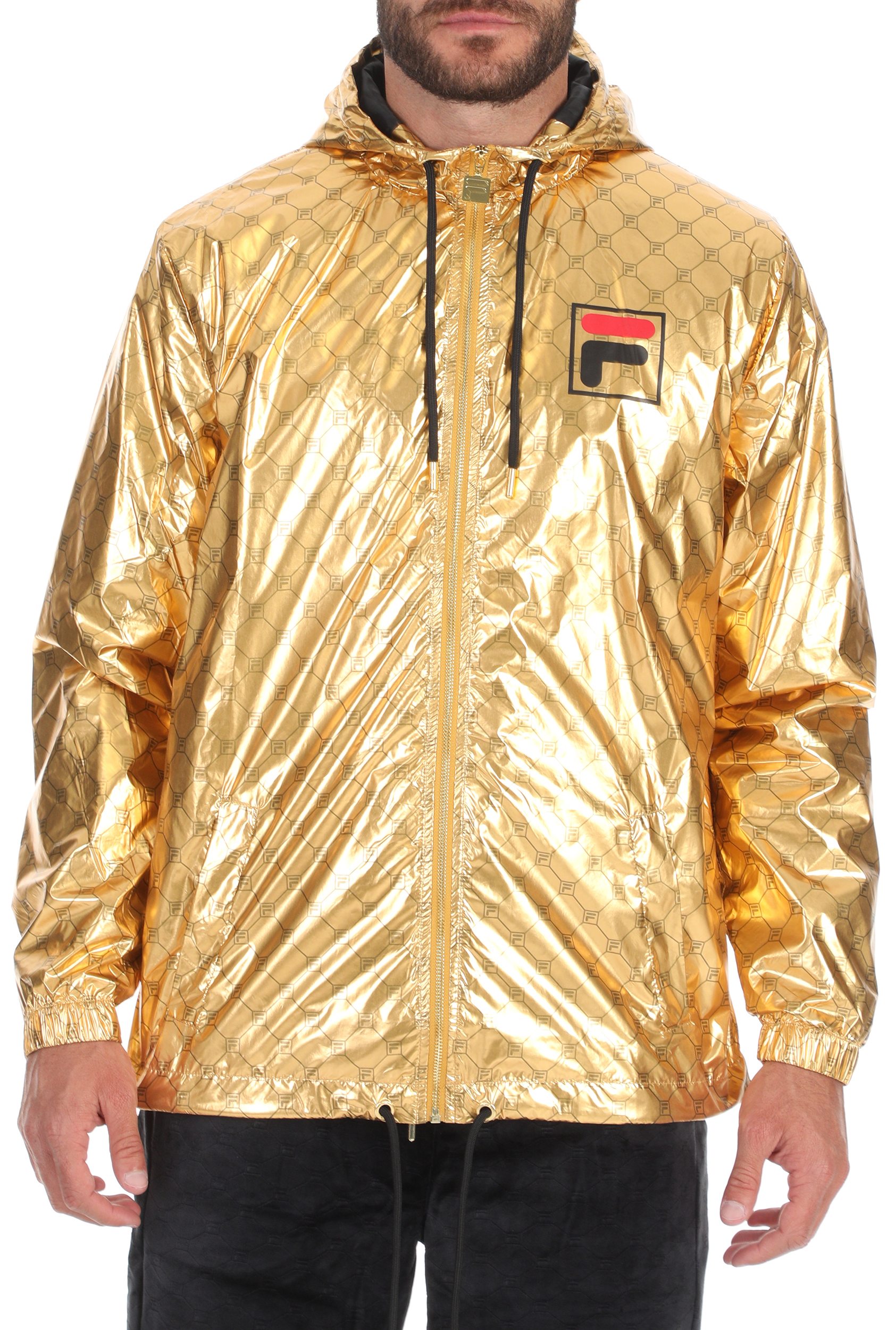 FILA Ανδρικό αντιανέμικό jacket FILA GUSTAS χρυσό