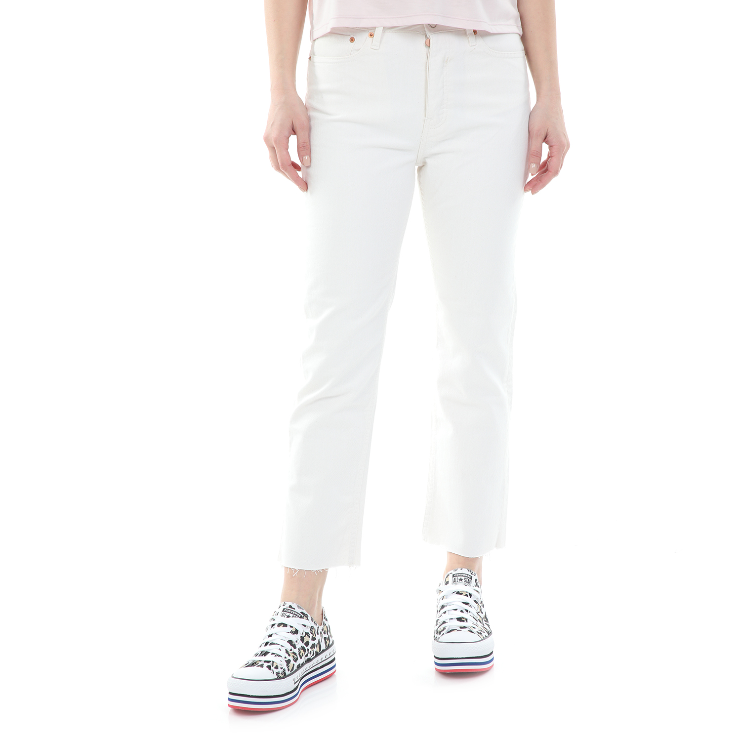 Γυναικεία/Ρούχα/Τζίν/Straight REIKO - Γυναικείο jean παντελόνι REIKO MILOWHITE λευκό