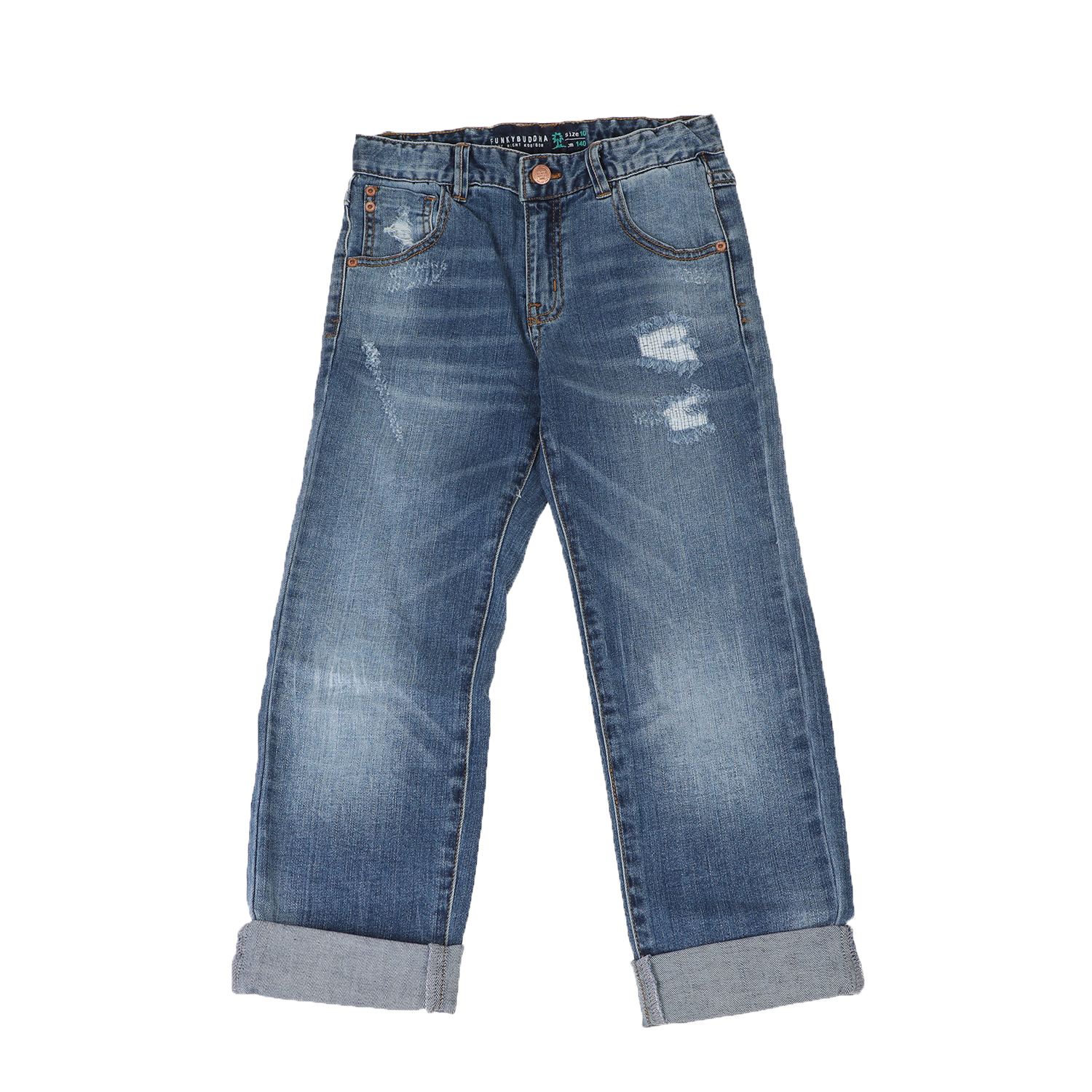 Παιδικά/Boys/Ρούχα/Παντελόνια FUNKY BUDDHA - Παιδικό jean παντελόνι FUNKY BUDDHA μπλε