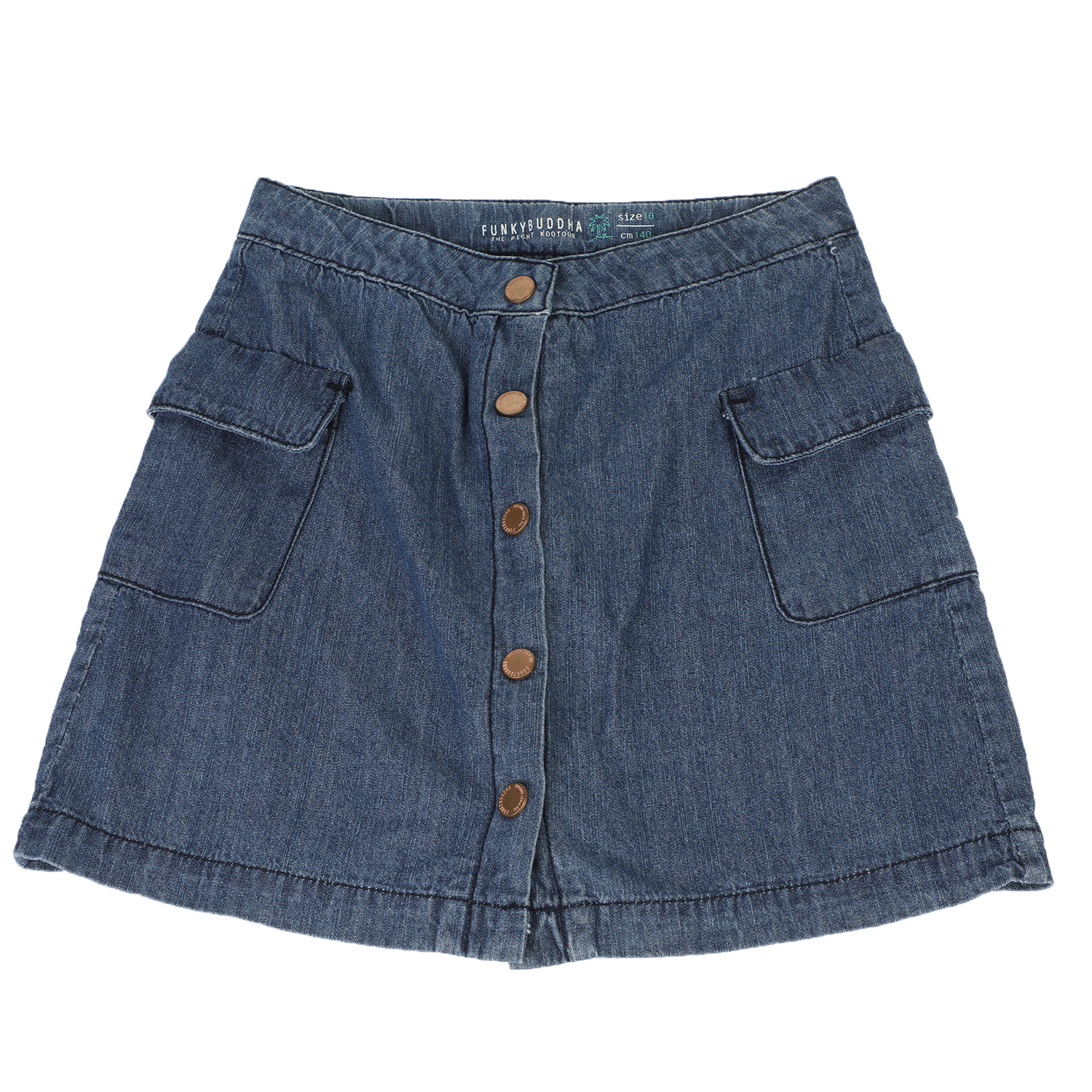 Παιδικά/Girls/Ρούχα/Φούστες FUNKY BUDDHA - Παιδική jean φούστα FUNKY BUDDHA μπλε