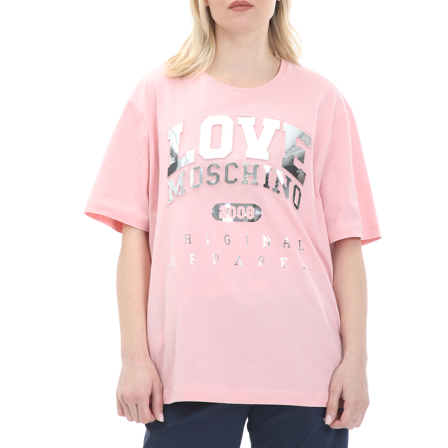 Γυναικεία/Ρούχα/Μπλούζες/Κοντομάνικες LOVE MOSCHINO - Γυναικεία μπλούζα LOVE MOSCHINO ροζ