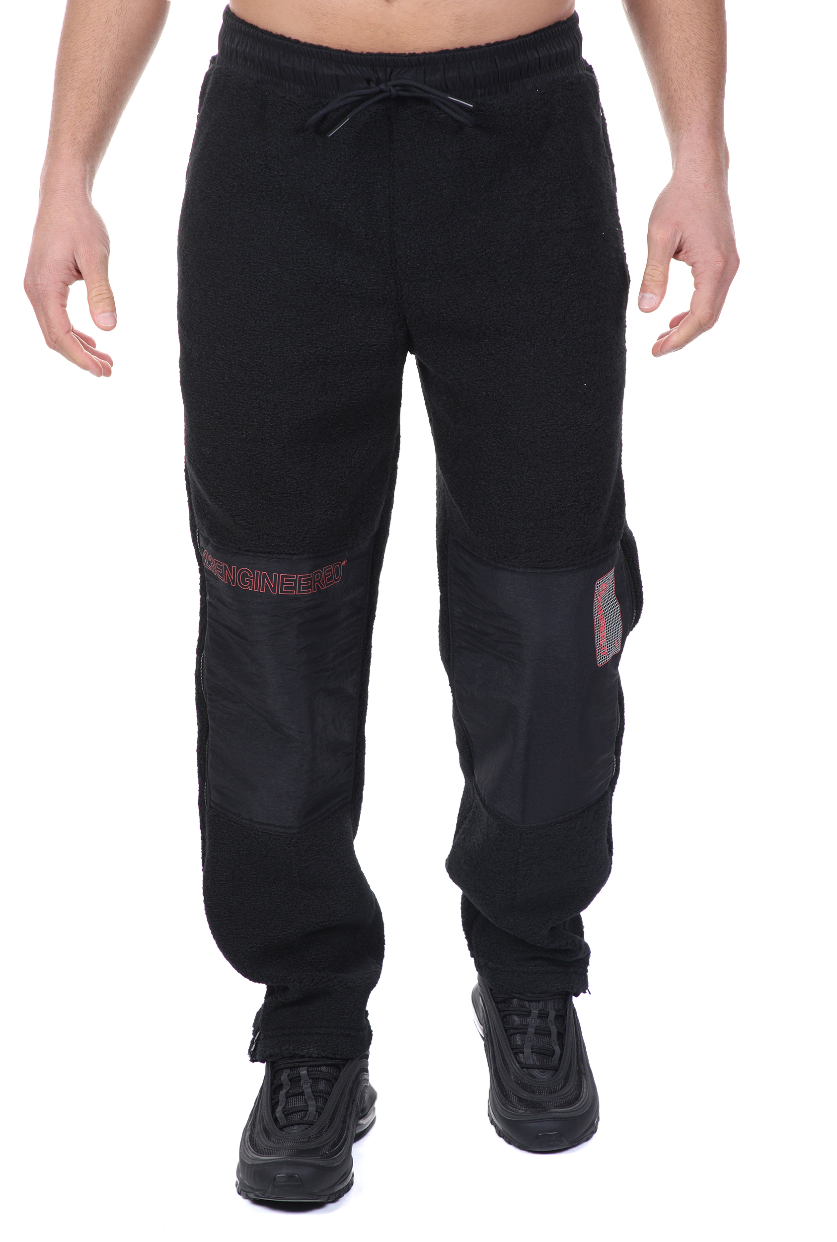 Ανδρικά/Ρούχα/Αθλητικά/Φόρμες NIKE - Ανδρικό παντελόνι φόρμας NIKE J 23ENG ZIP FLC μαύρο