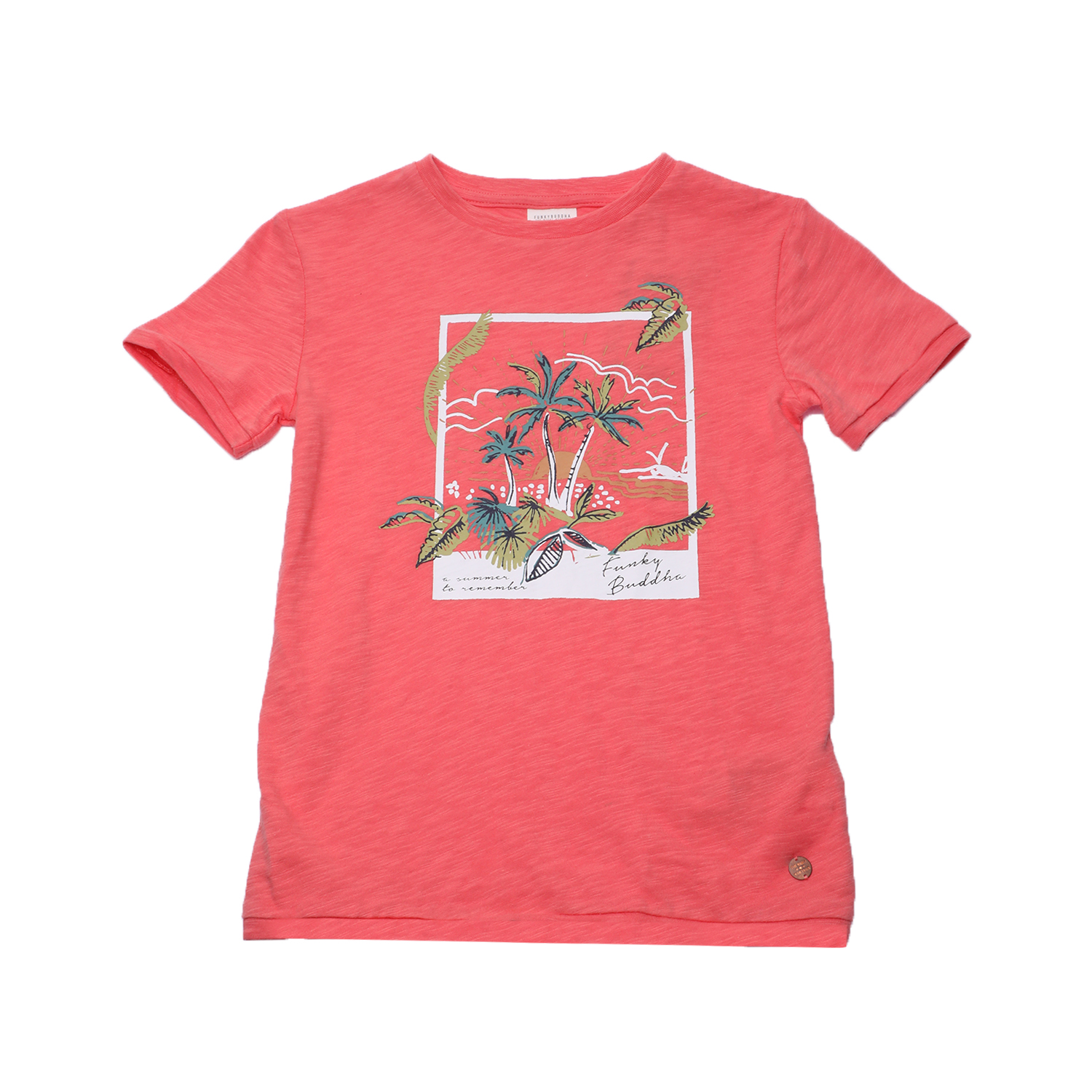 Παιδικά/Boys/Ρούχα/Μπλούζες Κοντομάνικες-Αμάνικες FUNKY BUDDHA - Παιδική μπλούζα FUNKY BUDDHA κόκκινη
