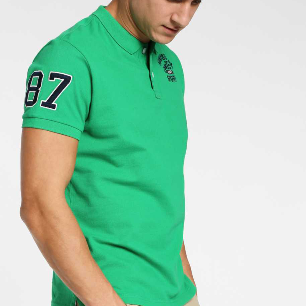 Ανδρικά/Ρούχα/Μπλούζες/Πόλο FUNKY BUDDHA - Ανδρική polo μπλούζα FUNKY BUDDHA πράσινη
