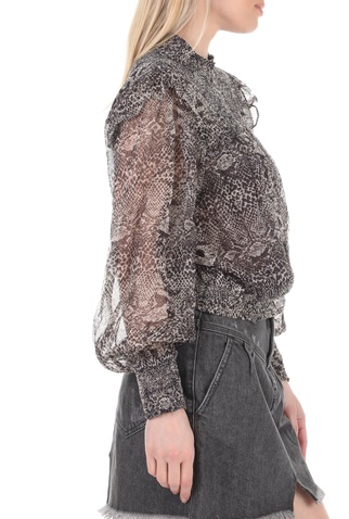 FREE PEOPLE COLLECTION-Γυναικείο μακρυμάνικο τοπ FREE PEOPLE ROMA μαύρο με μοτίβο