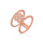 FOLLI FOLLIE-Ασημένιο διπλό δαχτυλίδι FOLLI FOLLIE ροζ-χρυσό