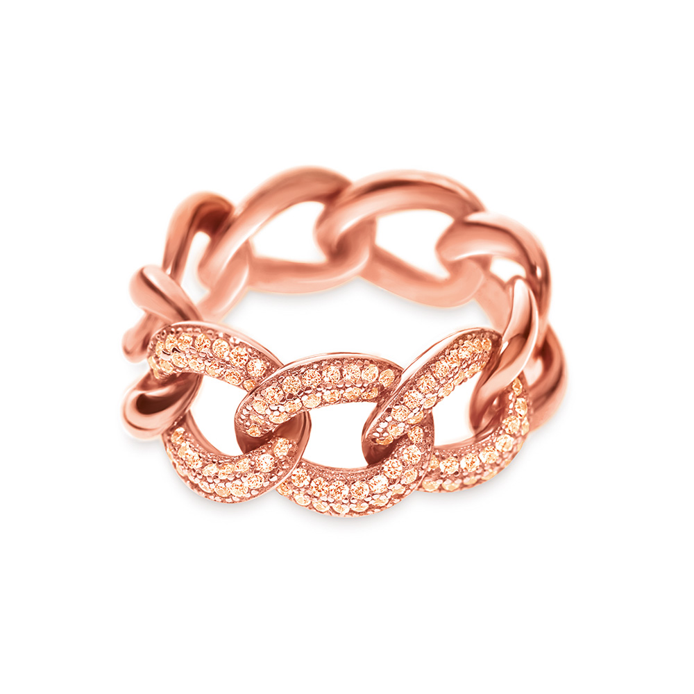 Γυναικεία/Αξεσουάρ/Κοσμήματα/Δαχτυλίδια FOLLI FOLLIE - Ασημένιο δαχτυλίδι FOLLI FOLLIE ροζ χρυσό