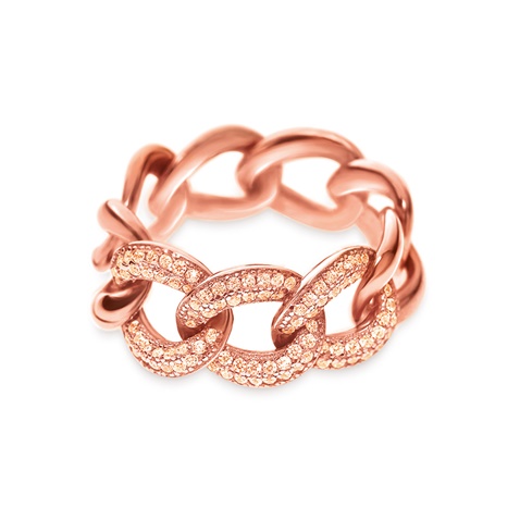 FOLLI FOLLIE-Ασημένιο δαχτυλίδι FOLLI FOLLIE ροζ χρυσό