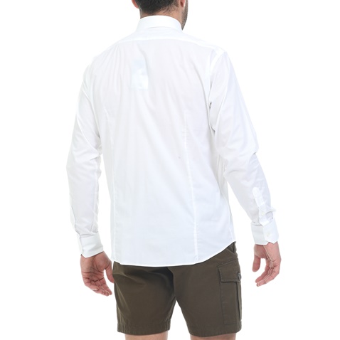 TRUSSARDI-Ανδρικό πουκάμισο TRUSSARDI SLIM FIT λευκό