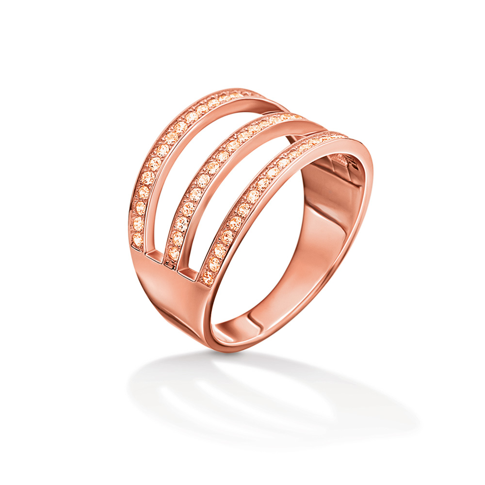 Γυναικεία/Αξεσουάρ/Κοσμήματα/Δαχτυλίδια FOLLI FOLLIE - Ασημένιο δαχτυλίδι FOLLI FOLLIE ροζ χρυσό