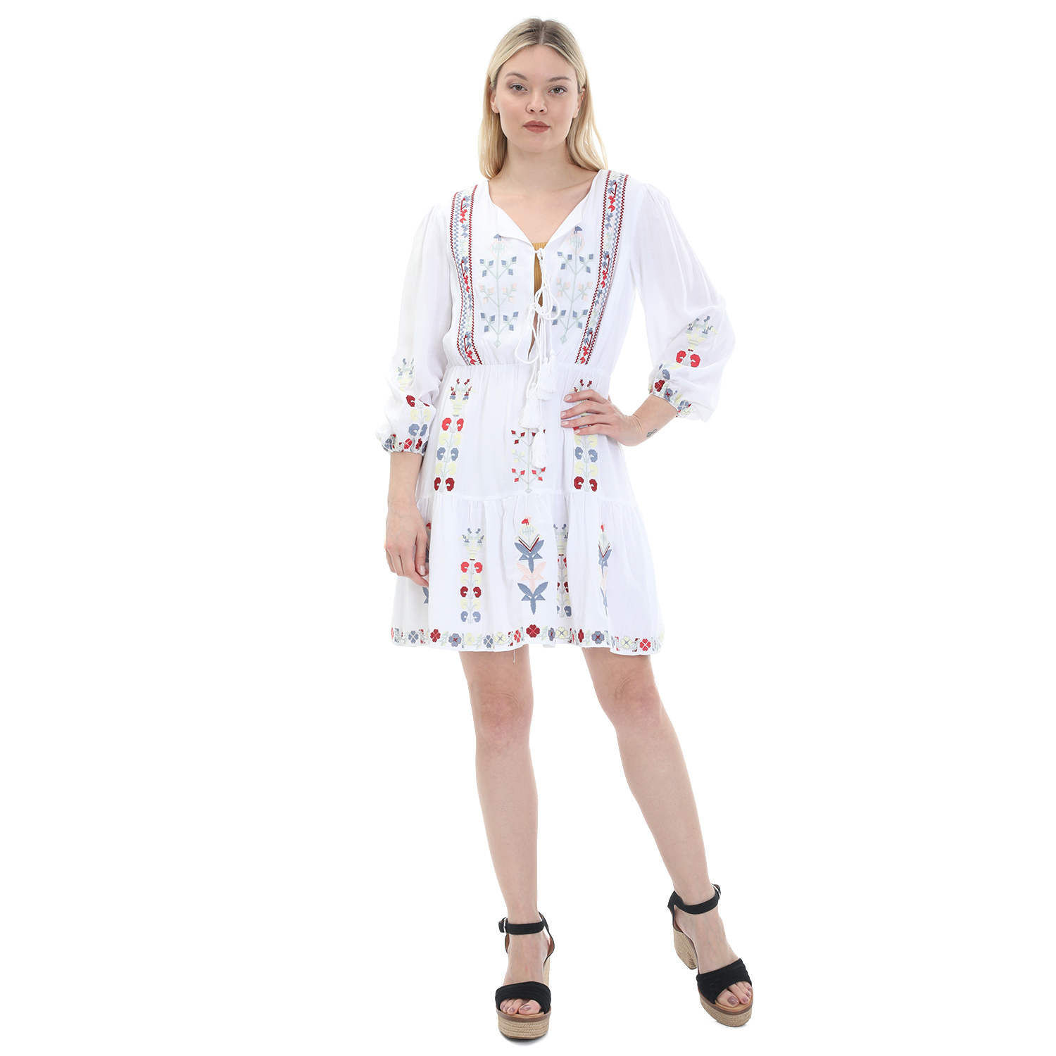 Γυναικεία/Ρούχα/Φορέματα/Μίνι BY MALINA - Γυναικείο mini φόρεμα BY MALINA ELENA DRESS λευκό