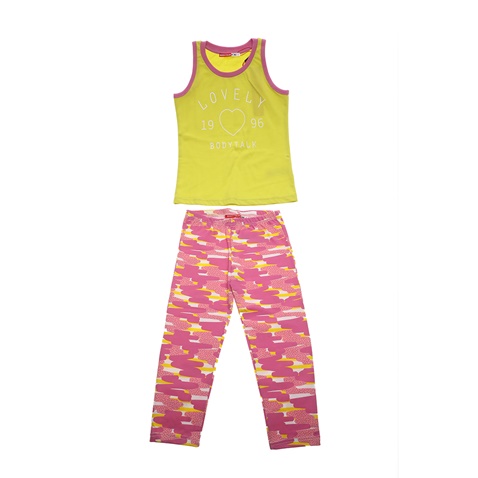 BODYTALK-Παιδικό σετ από μπλούζα και κολάν BODYTALK κίτρινο ροζ