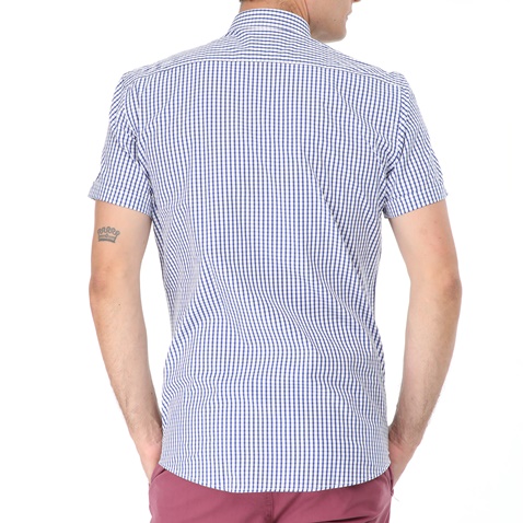 DORS-Ανδρικό πουκάμισο DORS μπλε λευκό