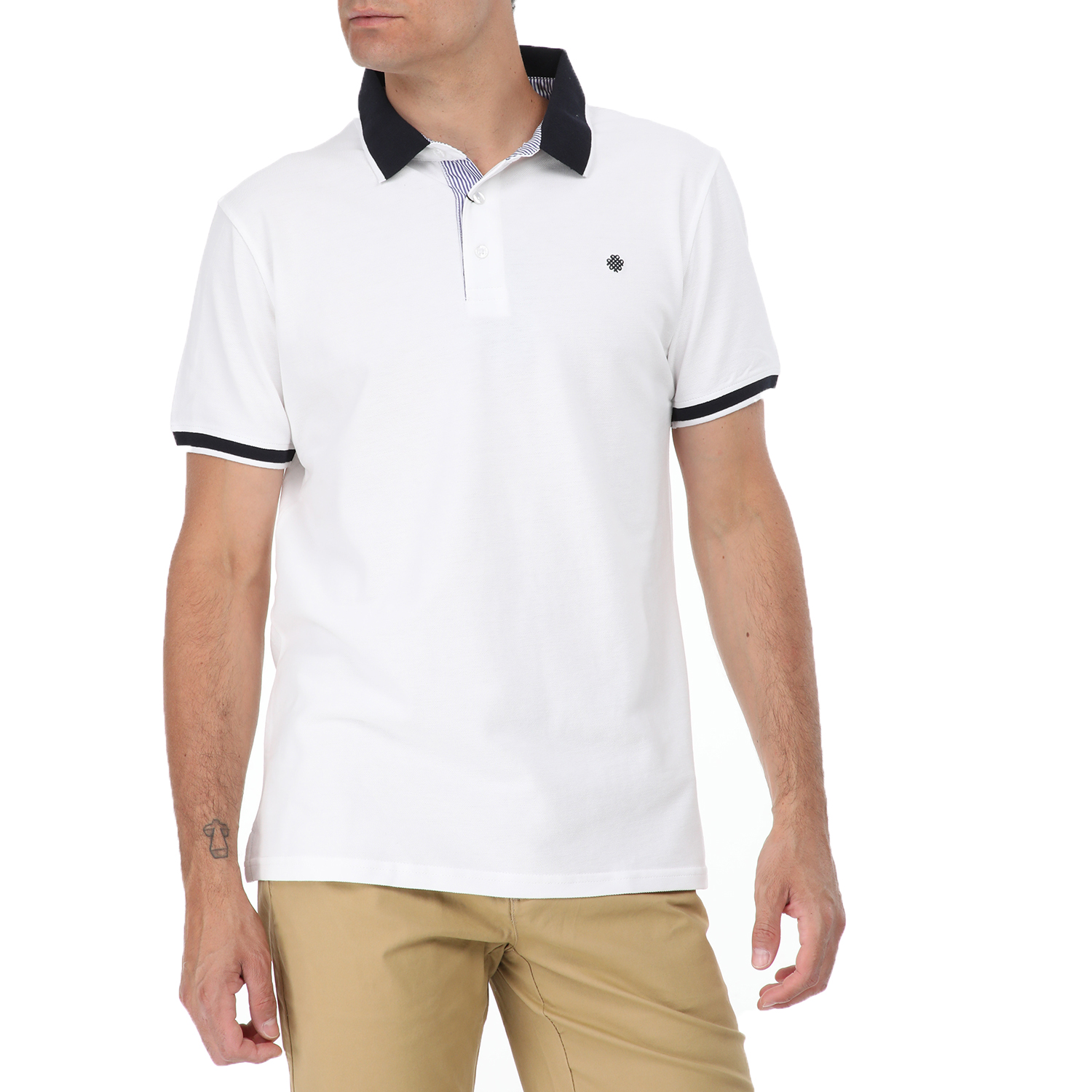 Ανδρικά/Ρούχα/Μπλούζες/Πόλο DORS - Ανδρική polo μπλούζα DORS λευκή