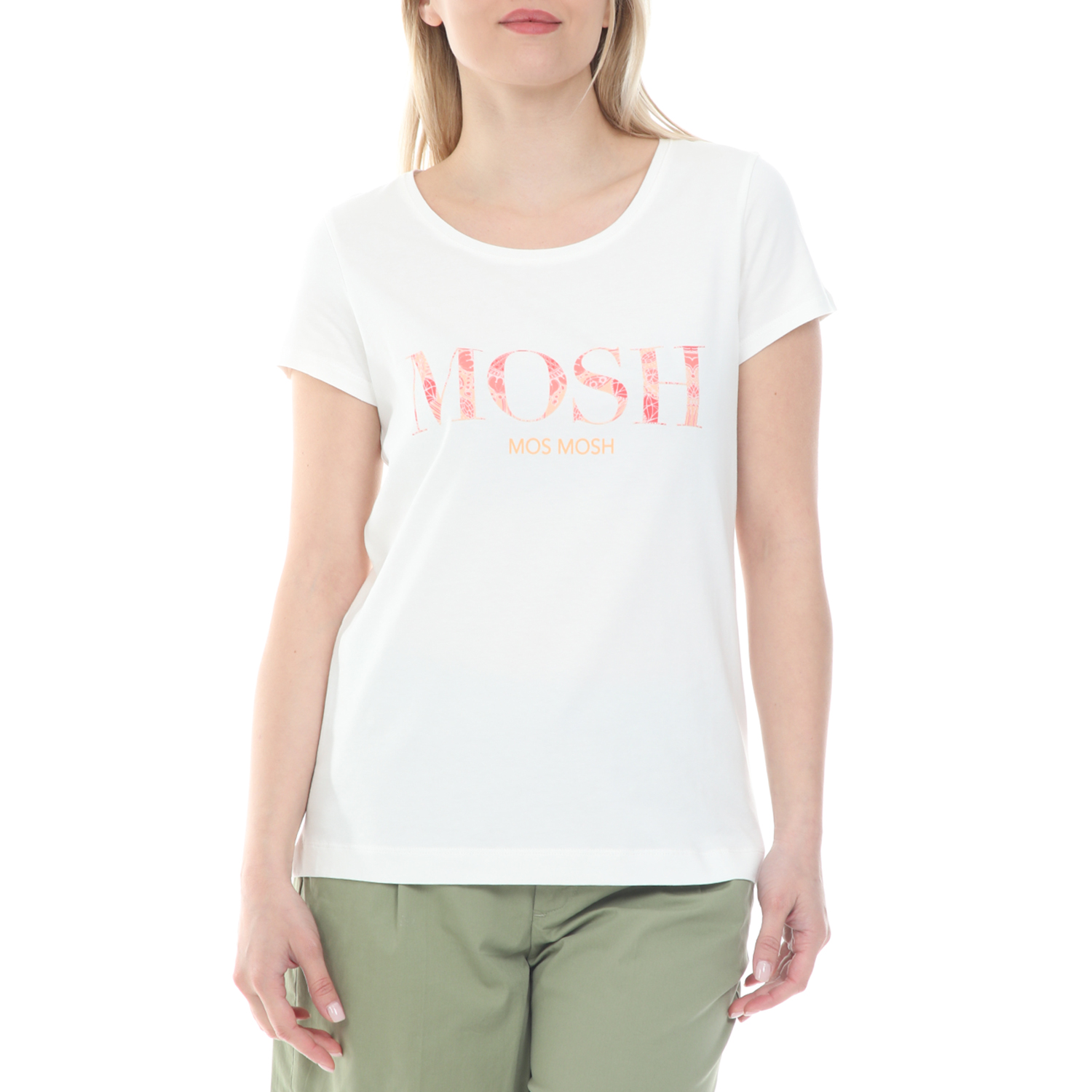 Γυναικεία/Ρούχα/Μπλούζες/Κοντομάνικες MOS MOSH - Γυναικεία μπλούζα MOS MOSH Arden Logo Vissa λευκή