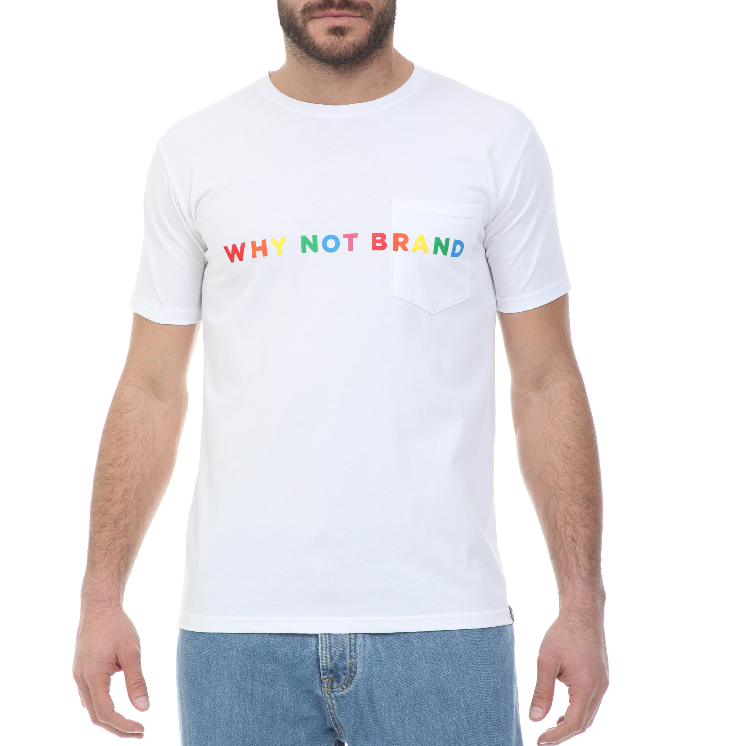 Ανδρικά/Ρούχα/Μπλούζες/Κοντομάνικες WHY NOT - Ανδρικό t-shirt WHY NOT TEE LOGO λευκό