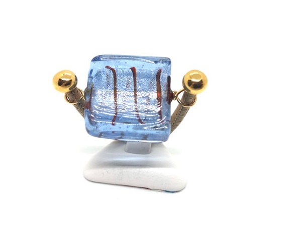 APOXYLO-Γυναικείο δαχτυλίδι APOXYLO 959 MURANO PARALLEL εκρού μπλε