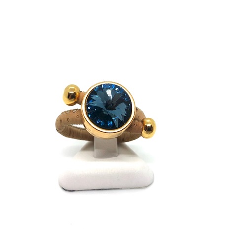 APOXYLO-Γυναικείο δαχτυλίδι APOXYLO 964 DENIM BLUE swarovski