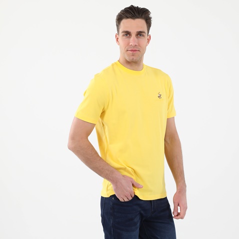 BEVERLY HILLS POLO CLUB-Ανδρικό t-shirt BEVERLY HILLS POLO CLUB BHP.CNT.042.001 κίτρινο