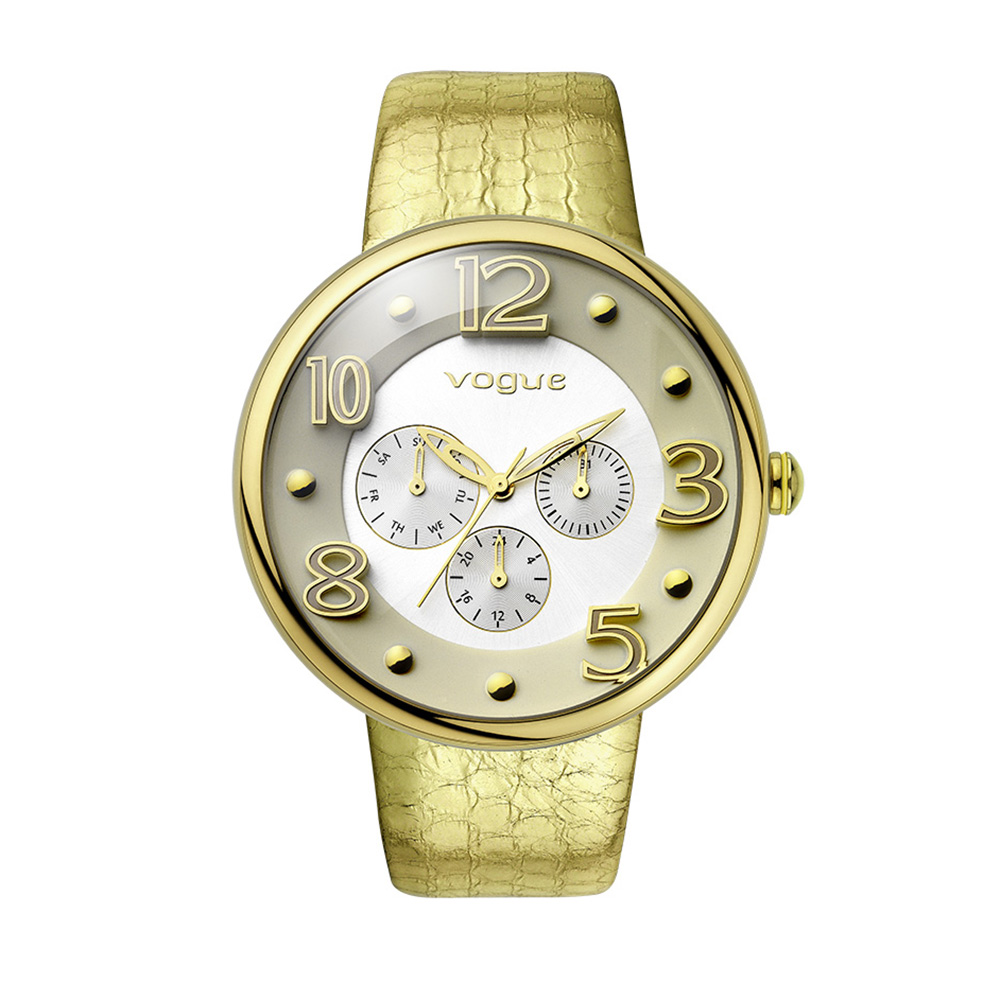 VOGUE Γυναικείο ρολόι με δερμάτινο λουράκι VOGUE χρυσό