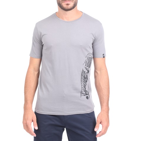 GREENWOOD-Ανδρική κοντομάνικη μπλούζα GREENWOOD γκρι