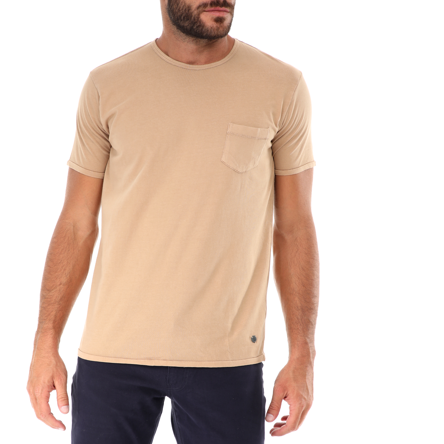 Ανδρικά/Ρούχα/Μπλούζες/Κοντομάνικες GREENWOOD - Ανδρικό t-shirt GREENWOOD μπεζ