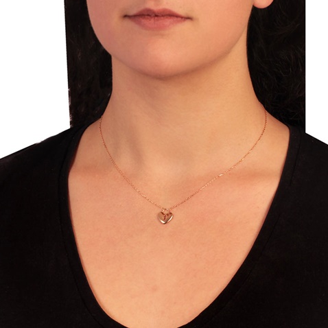 JEWELTUDE-Γυναικείο ασημένιο κοντό κολιέ JEWELTUDE 12216 ρόζ επιχρυσωμένο