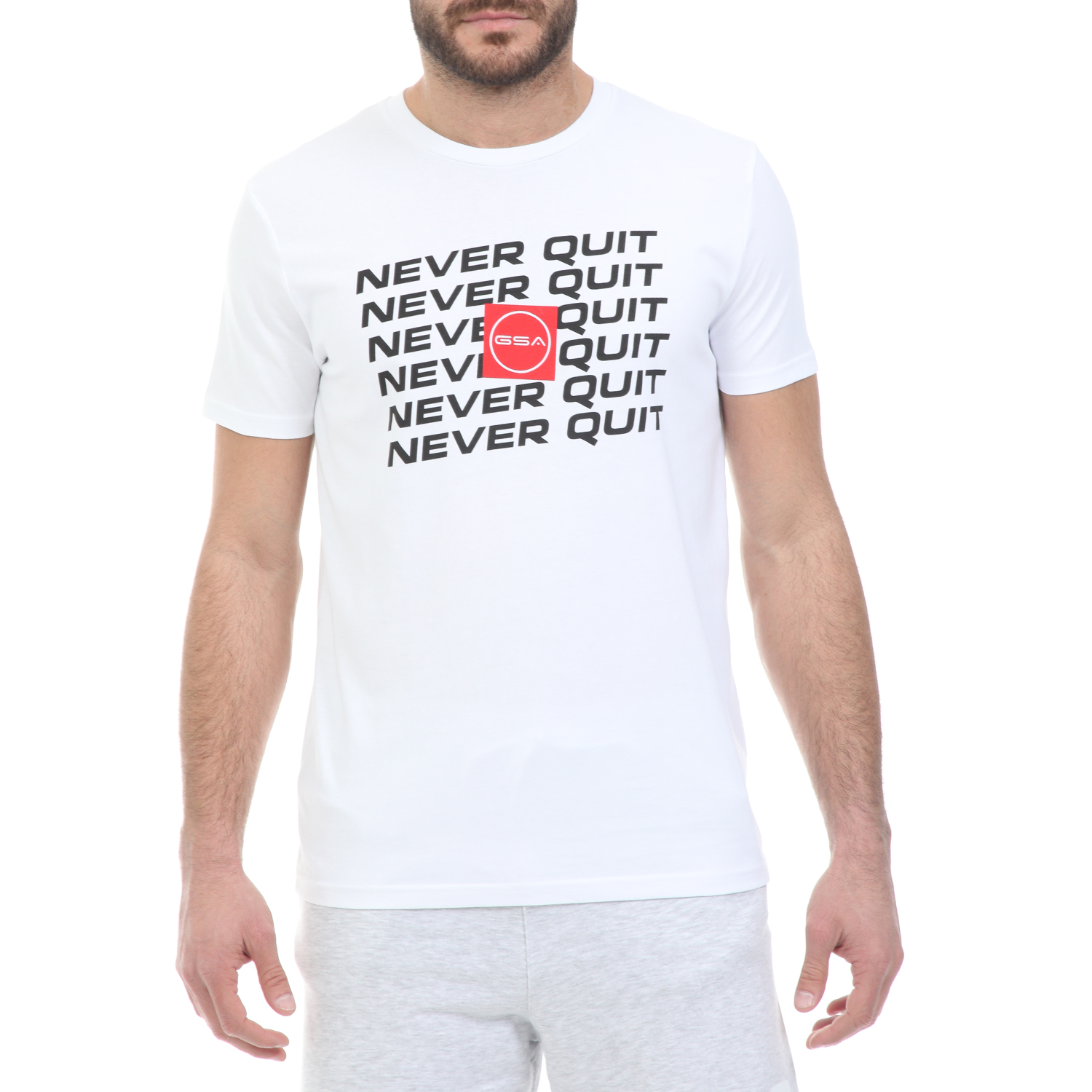 Ανδρικά/Ρούχα/Μπλούζες/Κοντομάνικες GSA - Ανδρικό t-shirt GSA ORGANIC PLUS λευκό