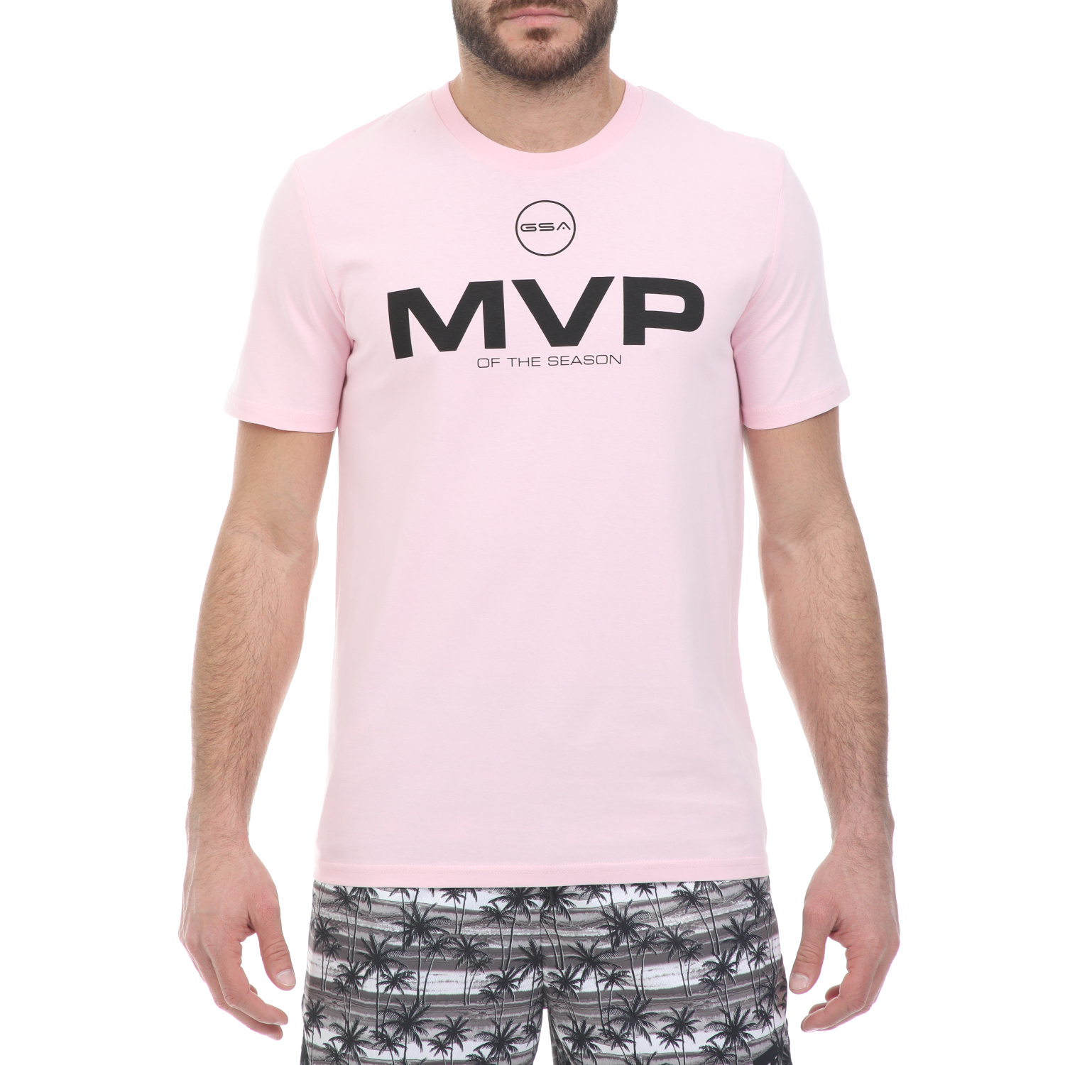 Ανδρικά/Ρούχα/Μπλούζες/Κοντομάνικες GSA - Ανδρικό t-shirt GSA ORGANIC PLUS ροζ