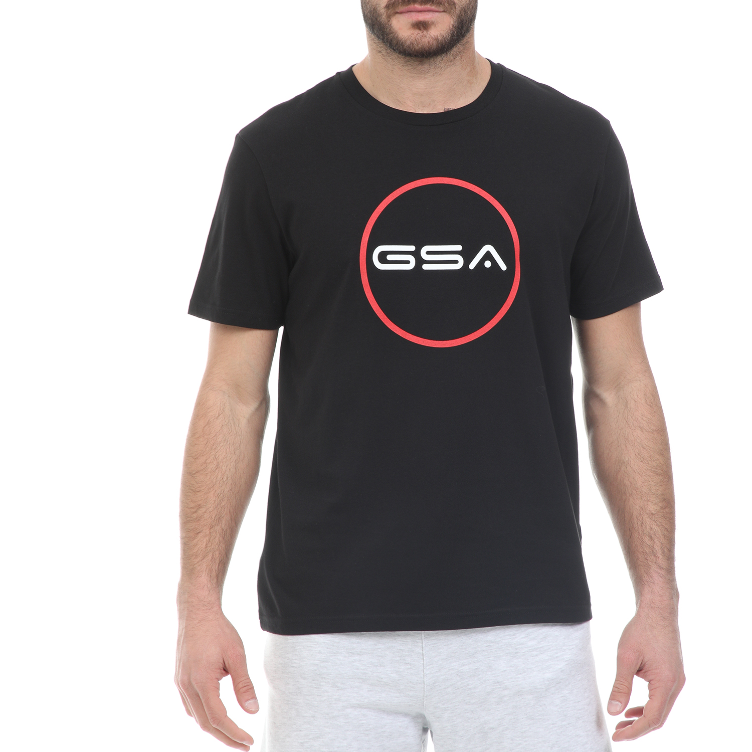 GSA Ανδρικό t-shirt GSA ORGANIC PLUS SUPERLOGO TRE μαύρο