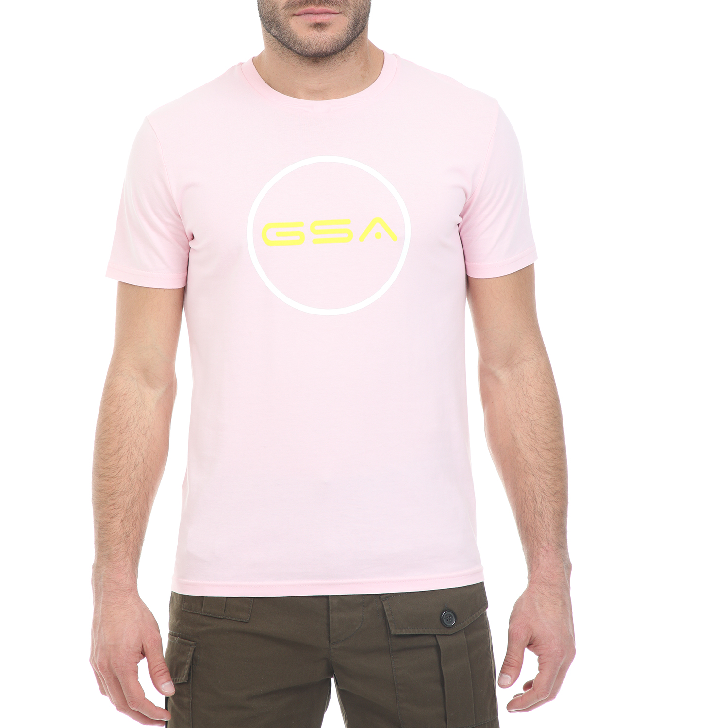 Ανδρικά/Ρούχα/Μπλούζες/Κοντομάνικες GSA - Ανδρικό t-shirt GSA ORGANIC PLUS SUPERLOGO TRE ροζ